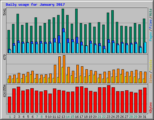 Daily usage for January 2017
