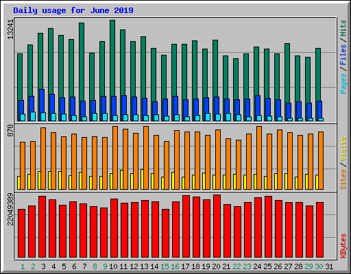 Daily usage for June 2019