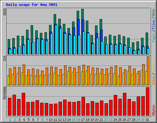 Daily usage for May 2021