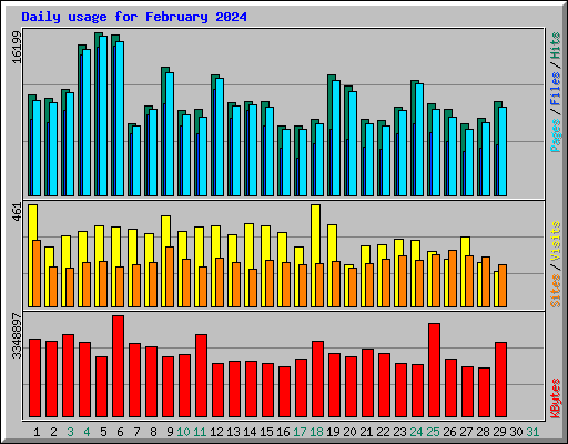Daily usage for February 2024