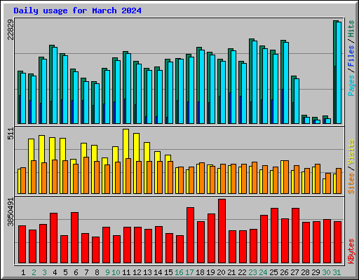 Daily usage for March 2024