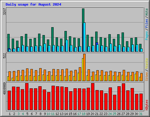 Daily usage for August 2024