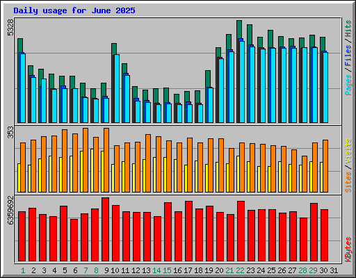 Daily usage for June 2025
