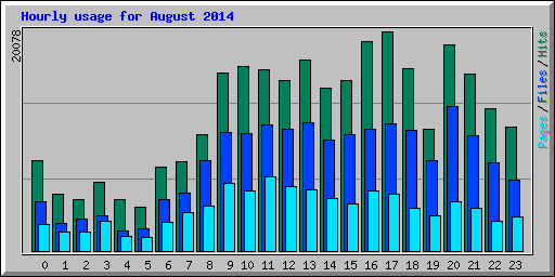 Hourly usage for August 2014
