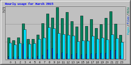 Hourly usage for March 2015