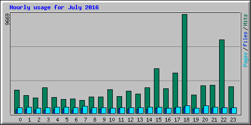 Hourly usage for July 2016