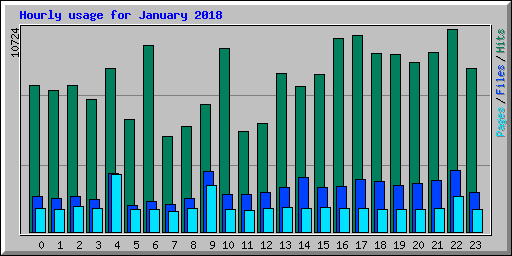 Hourly usage for January 2018