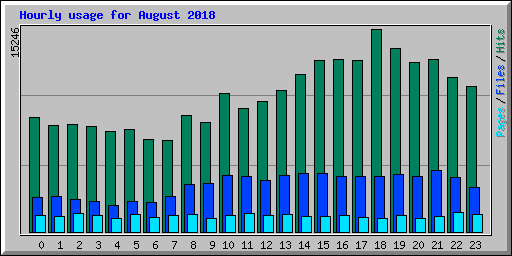 Hourly usage for August 2018