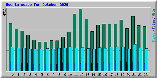 Hourly usage for October 2020