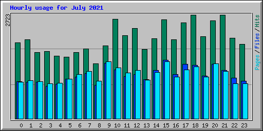 Hourly usage for July 2021